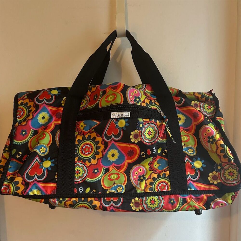Studio Sak Duffle Travel Bag Multicolor Psychedelic Paisley Pattern